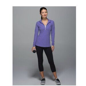 Lululemon Runbeam  Long Sleeve UPF Ponytail Athletic Running Hoodie- Lilac Blue